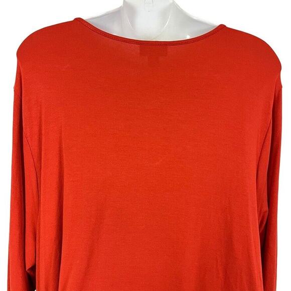 J Jill Wearever Collection Womens Dark Orange Pullover Longline Top Shirt sz 2X - Picture 11 of 15